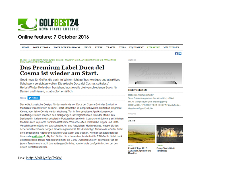 Das Premium Label Duca del Cosma ist Wieder am Start